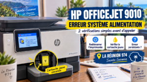 HP OfficeJet 9010 erreur système alimentation